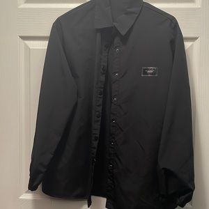 Trendy black windbreaker